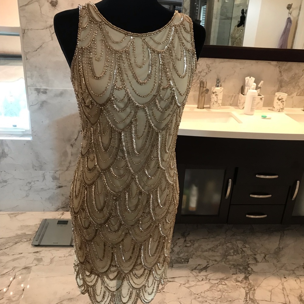 Gold Evening Sequence Dress